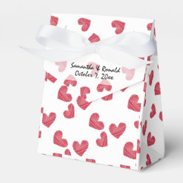 Sketchy Red Heart Gastgeschenk Hochzeit Box Geschenkschachtel
