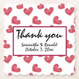 Sketchy Red Heart Wedding Untersetzer