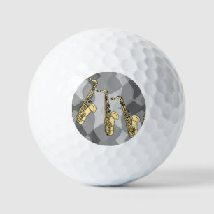 Sketchy Saxophon Gray Pattern Golfball