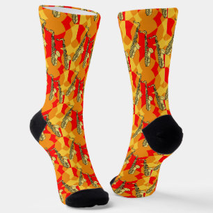 Sketchy Saxophon Gray Pattern Socken