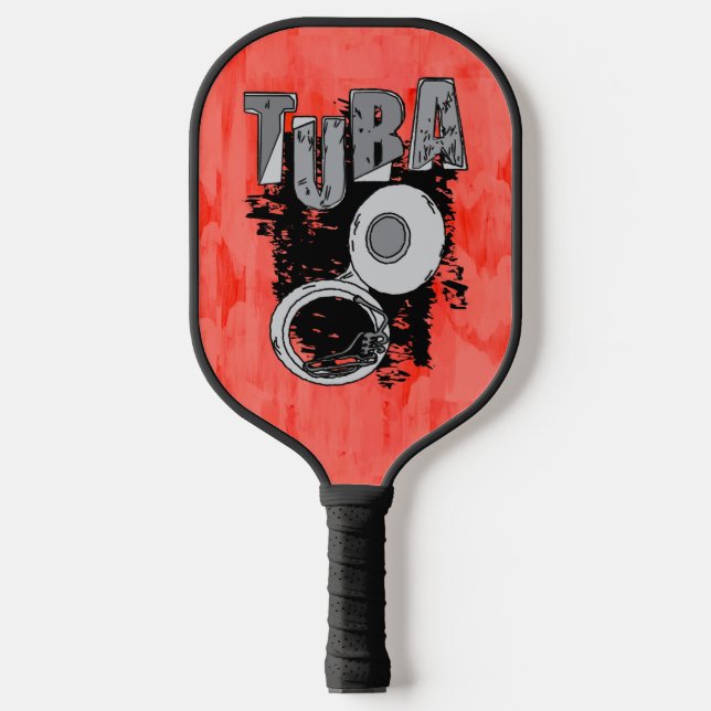 Sketchy Tuba und Text Pickleball Schläger (Vorderseite)