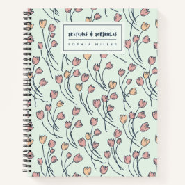 Sketchy Tulips Hand Drawn Floral | Cottage Sage Notizbuch
