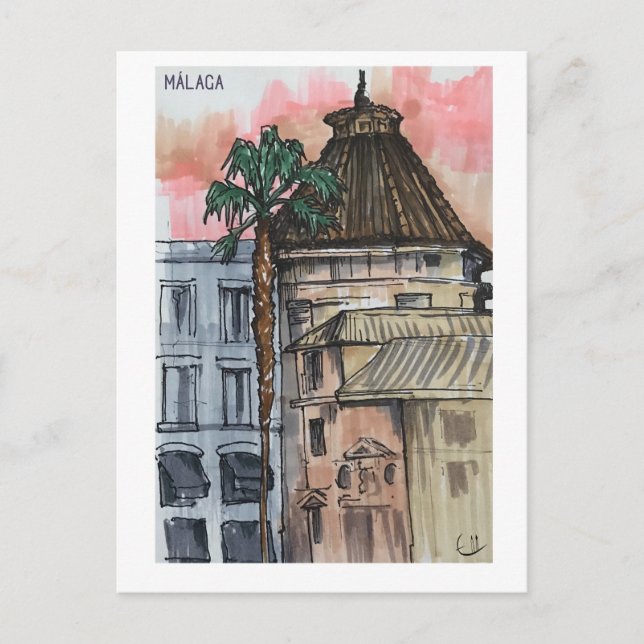Skethchbook pages. Málaga. Markers Postkarte (Vorderseite)