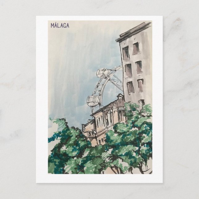 Skethchbook pages. Málaga. Markers Postkarte (Vorderseite)