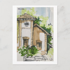 Skethchbook-Seiten. Málaga. Marker Postkarte