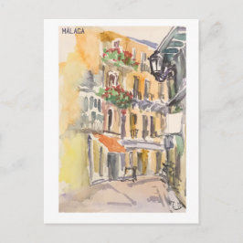 Skethchbook-Seiten. Málaga Postkarte