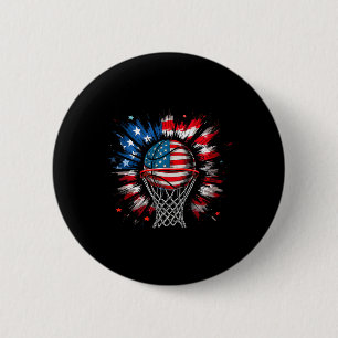 Sketll 4. Juli Männer Jungen Amerikanische Flagge Button