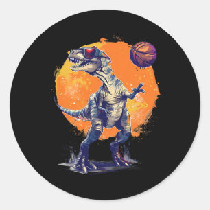 Sketll Dino T-Rex Kunstwerk Zeichnung Sketll Fan  Runder Aufkleber