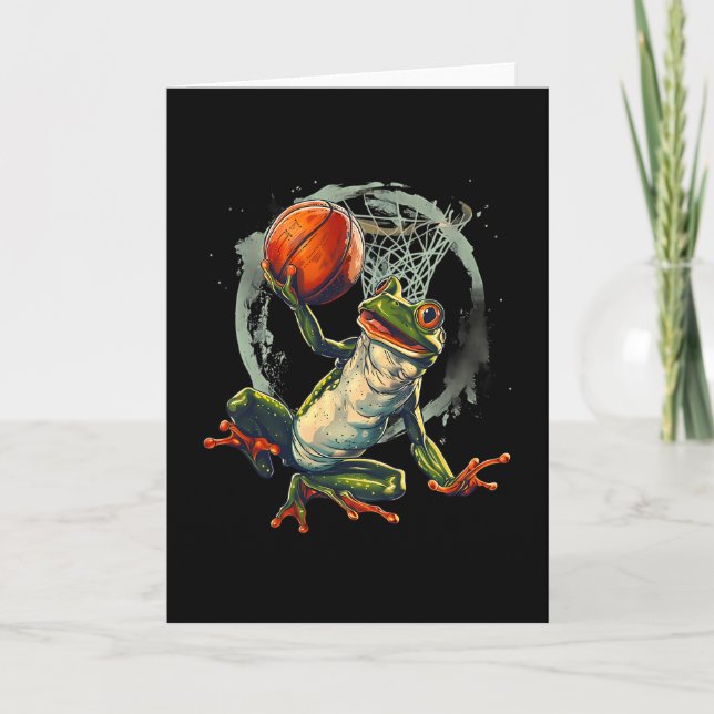 Sketll Frog Toad Slam Dunk Artwork Sketll Hoop  Karte (Vorderseite)