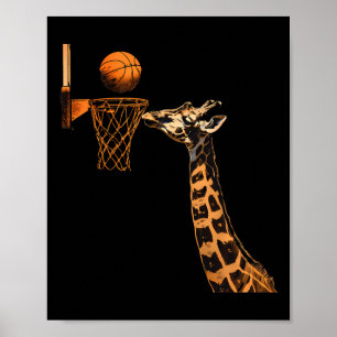 Sketll Giraffe Slam Dunk Sketch Lover Art Art Poster