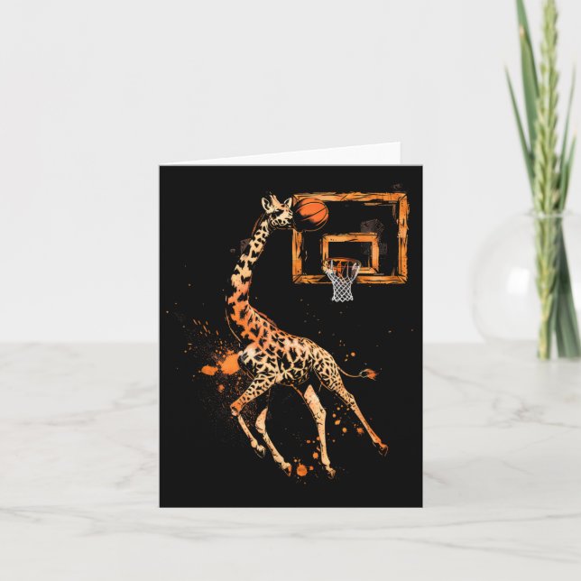Sketll Giraffe Slam Dunk Zeichnend Sketch Lover Karte (Vorderseite)