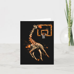 Sketll Giraffe Slam Dunk Zeichnend Sketch Lover Karte
