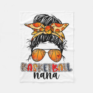 Sketll Nana Game Day Messy Bun Leopard Mutter's Da Fleecedecke