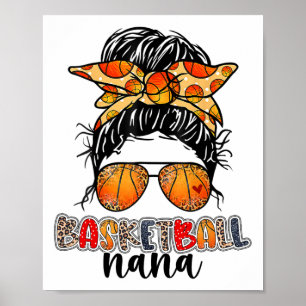 Sketll Nana Game Day Messy Bun Leopard Mutter's Da Poster