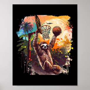 Sketll Nature Sloth Slam Dunk Splash Sketll Spiele Poster