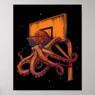 Sketll Oktopus Sketll Liebhaber Kunst Slam Dunk  Poster