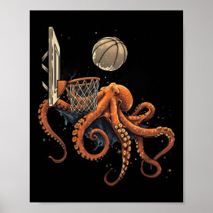 Sketll Oktopus Slam Dunk Kunstwerk Sketll Spieler Poster