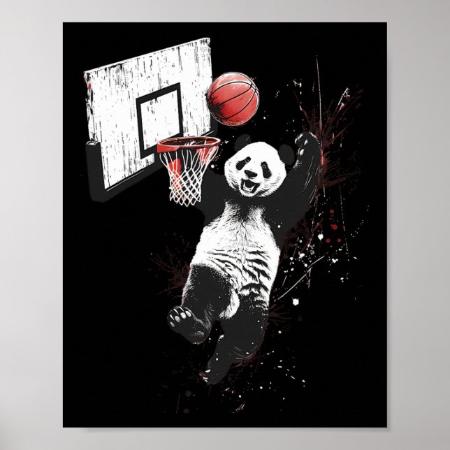 Sketll Panda Bear Slam Dunk Artwork Sketll Player  Poster (Vorne)