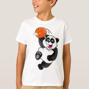 Sketll Panda Slam Dunk Spaß Kinder Erwachsene Spor T-Shirt