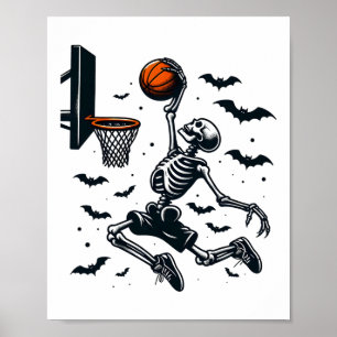 Sketll Skeleton Halloween Skelettspieler Poster