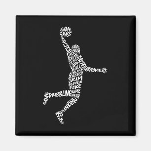 Sketll Spieler Dunking Typografie Männer Sketll Ju Magnet