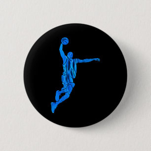 Sketll Spieler Slam Dunk Blaue Flammen Abstrakte K Button
