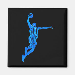 Sketll Spieler Slam Dunk Blaue Flammen Abstrakte K Magnet