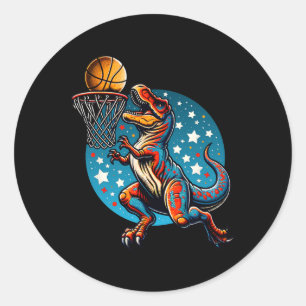 Sketll Spieler T-Rex Dinosaurier  Runder Aufkleber