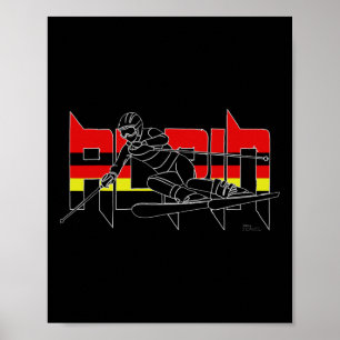 Ski Alpine Winter Sport Schnee Downhill Slalom Ger Poster