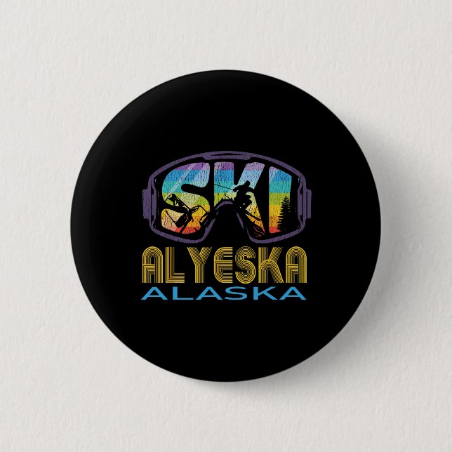 Ski Alyeska Alaska Skiferien  Button (Vorderseite)