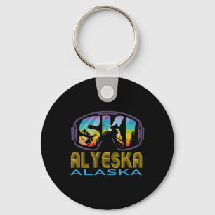Ski Alyeska Alaska Skiferien Schlüsselanhänger
