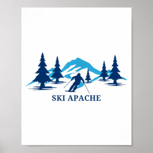 Ski Apache New Mexico Skigebiet Skifahren Skifahre Poster