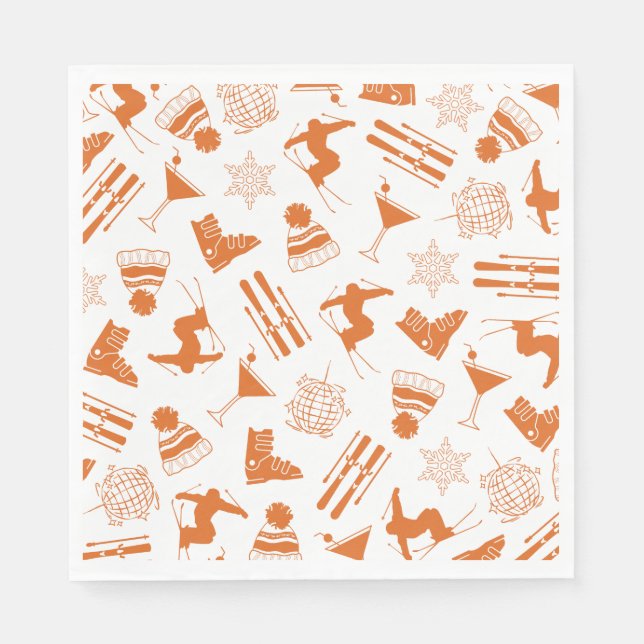Ski Après Winter Bachelorette Party Orange Serviette (Vorderseite)