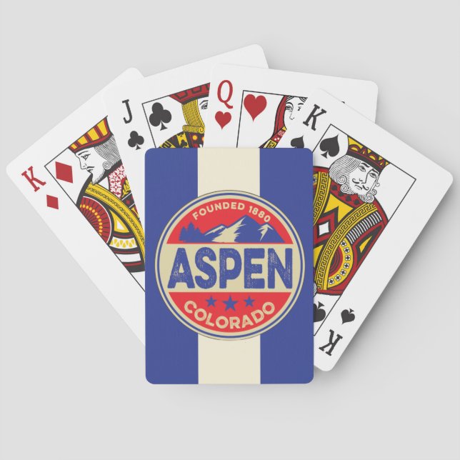Ski Aspen Blue & Red Playing Cards Spielkarten (Rückseite)