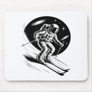 Ski Astronaut Weltraum Wintersport Skifahrer lusti Mousepad
