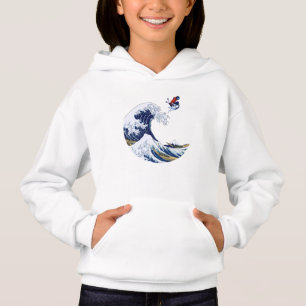 Ski auf der Großen Welle von Kanagawa Hoodie