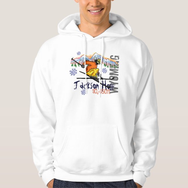 Ski-Aufzug Hoodie Jackson Hole Wyoming (Vorderseite)