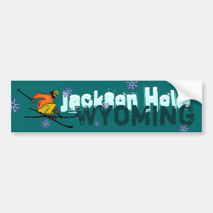 Ski-Autoaufkleber Jackson Hole Wyoming Autoaufkleber