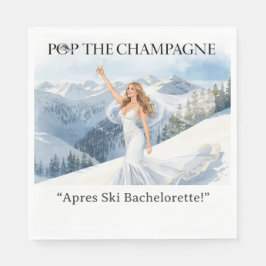 Ski Bachelorette Weekend Bride on the Slopes Serviette