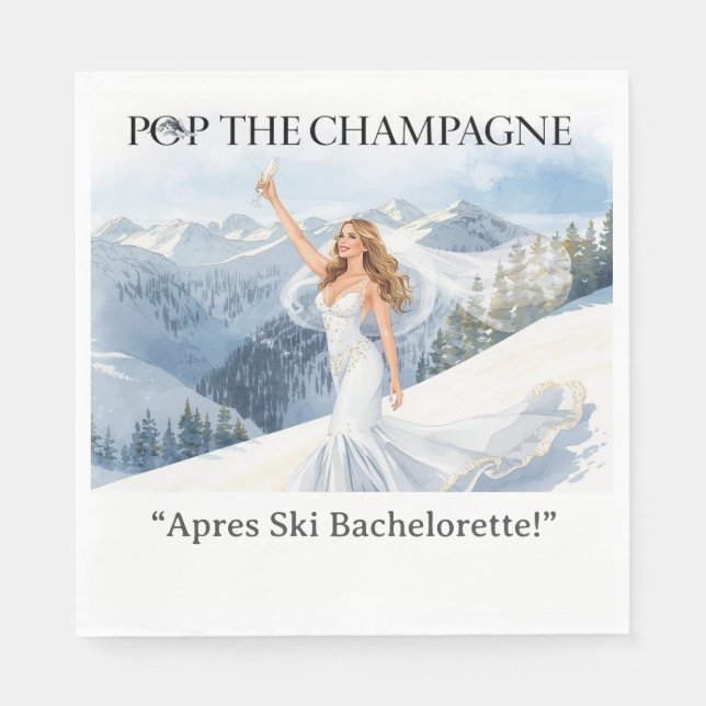 Ski Bachelorette Weekend Bride on the Slopes Serviette (Vorderseite)