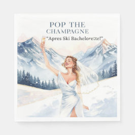 Ski Bachelorette Weekend Bride on the Slopes Serviette