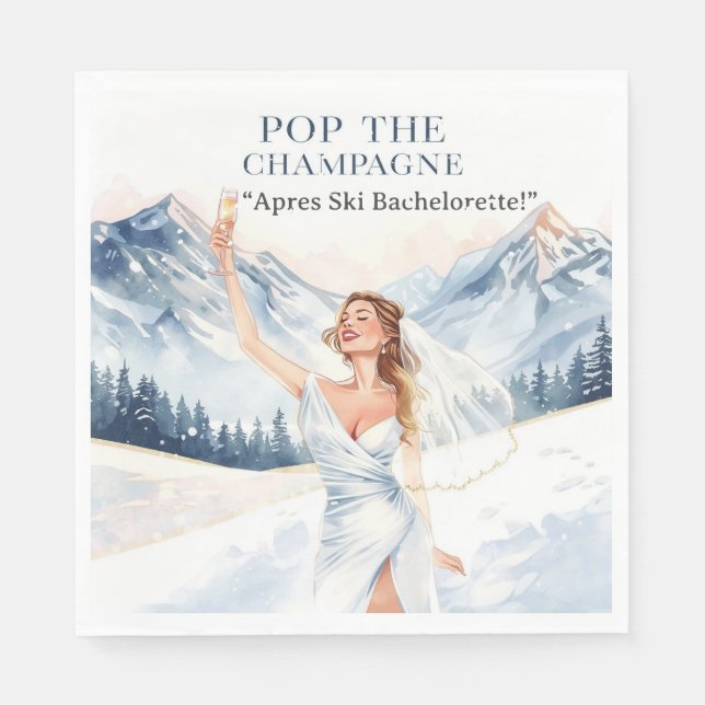 Ski Bachelorette Weekend Bride on the Slopes Serviette (Vorderseite)