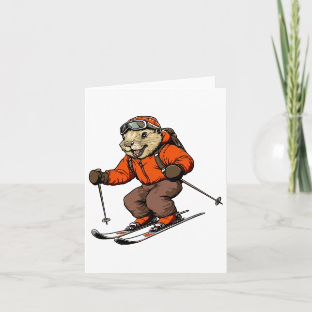 Ski Beaver Karte (Vorderseite)