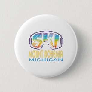Ski Berg Bohemia Skiurlaub Michigan Button