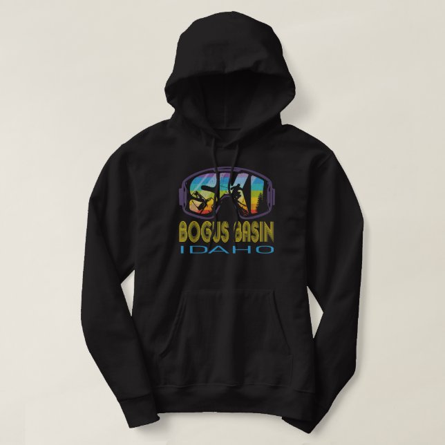 Ski Bogusbecken Idaho Skiurlaub Hoodie (Design vorne)