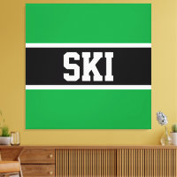 SKI Bold Sporty Bright Green Schwarz-weiß Stripes