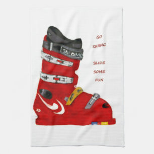 Ski Boot Go Skifahren Slip Vergnügen Küchentuch