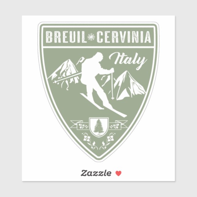 Ski Breuil-Cervinia Italien Aufkleber (Blatt)