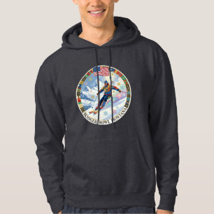 Ski Bridger Bowl, Montana, Mann Skifahrer Hoodie