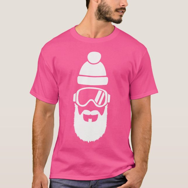 Ski-Brille mit Bart T-Shirt (Vorderseite)